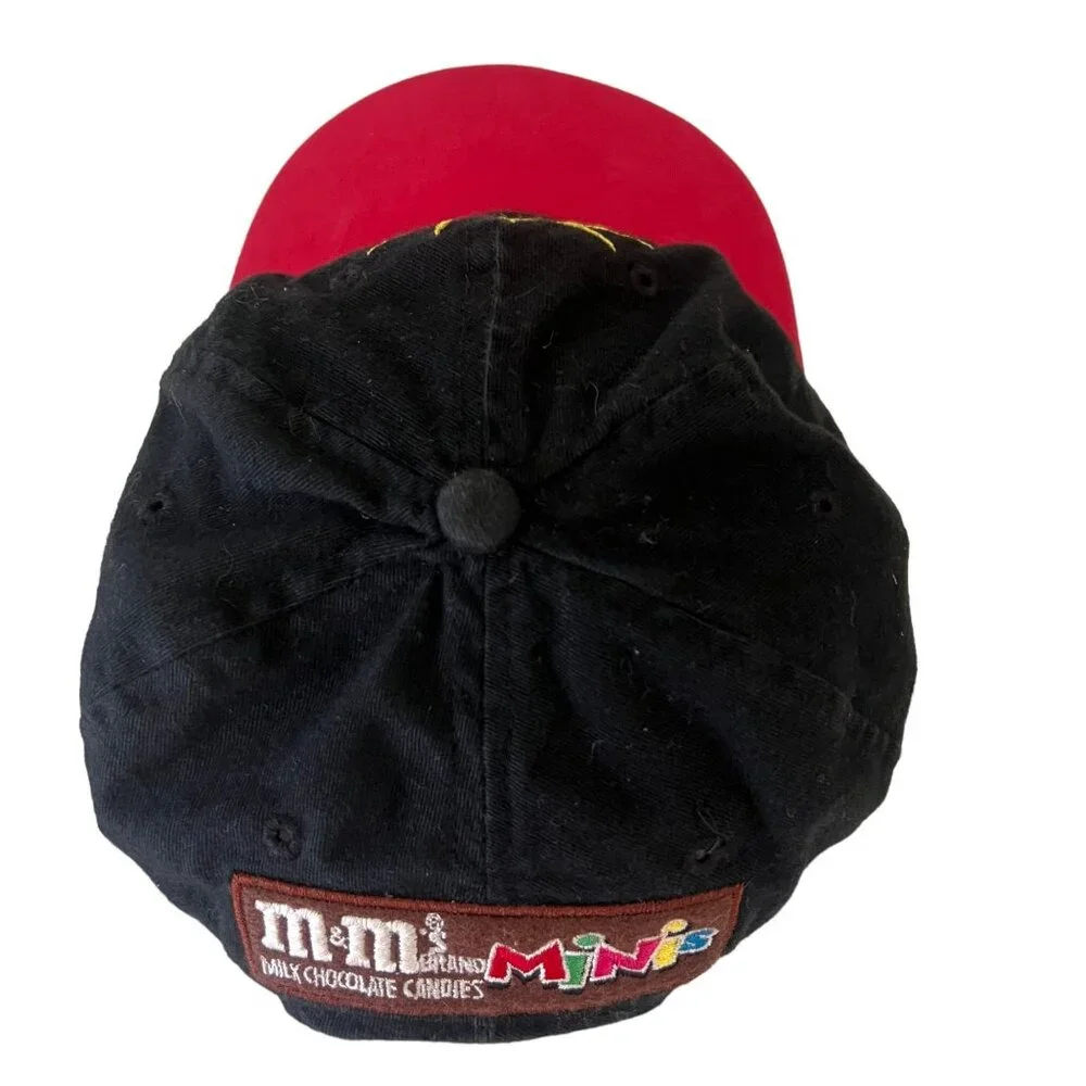 M&M's Minis Baseball Cap Kids‎ OSFA Black Red 1997 Vintage Snapback Hat